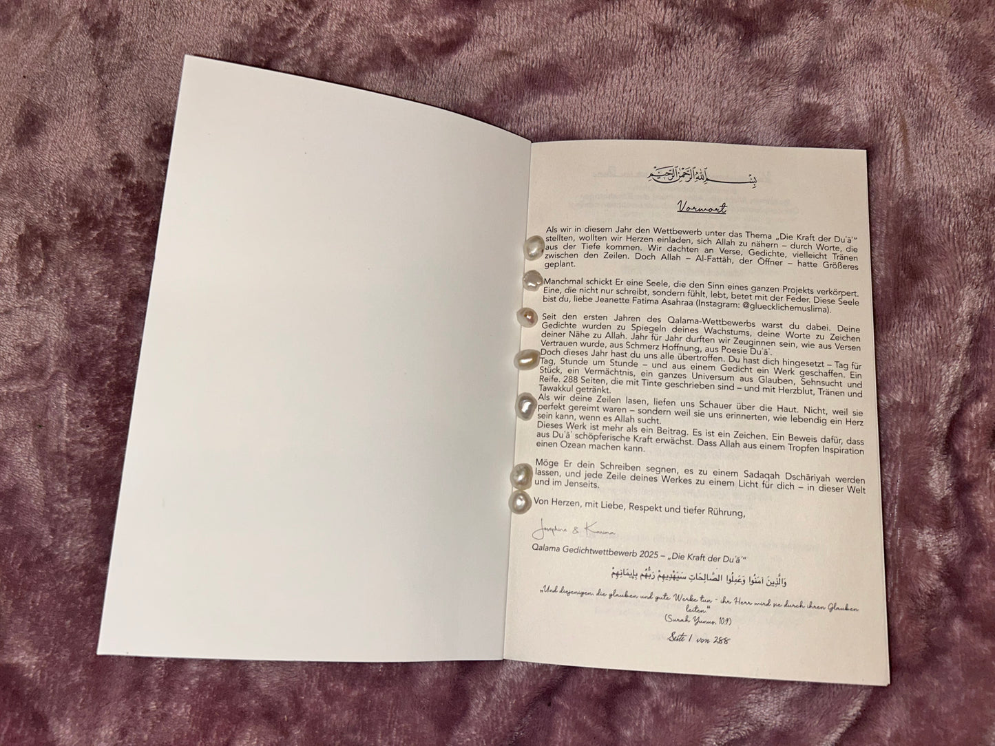 Versspuren eines Lebens in Dua